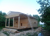 Терраса дома из бруса 150x150