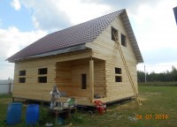 Брусовой дом 8x9 на свайно-винтовом фундаменте