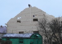 Фронтон брусового дома