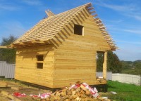 Торцевая сторона дома 7x7 из профилировнного бруса
